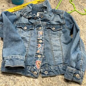 Upcycled/ embellished kids jeans jacket size 5.
